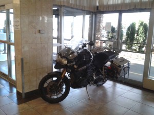 Mortorcycle in the Lobby